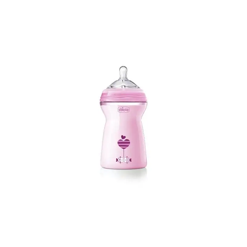 CHICCO BIBERON NATFEEL 6M+ GIRL 330 ML