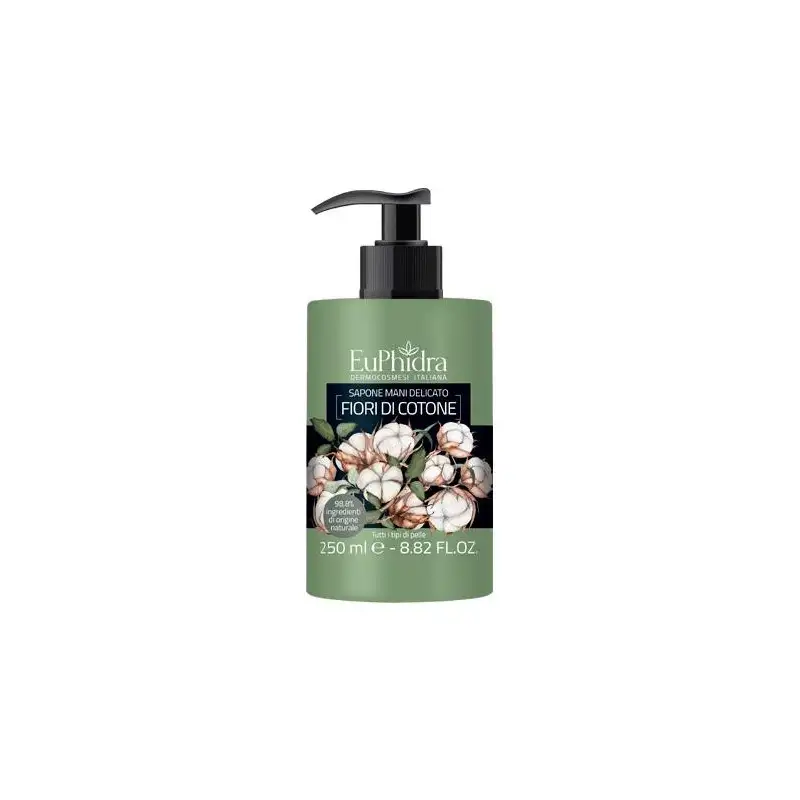 EUPHIDRA SAPONE LIQUIDO MANI COTONE IN FLACONE CON ETICHETTA DISPENSER