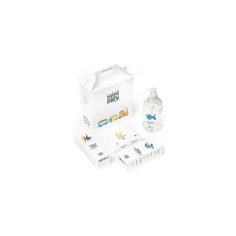 GIFT BOX LINEA MAMMABABY CONTENENTE 1 BAGNO BABY COSMOS NATURAL 500 ML + 1 CREMA CAMBIO BABY COSMOS NATURAL 100 ML + 1 CRAM VISO